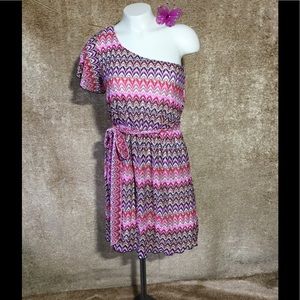 STAR VIXEN One shoulder Multicolored Mini …